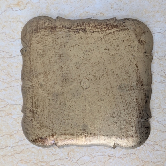 Vintage Florentine Italian Gold Gilt White Square Ornate MCM Romantic Tray - Picture 3 of 6